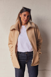 Bamie Teddy Zip | Sand | Jakke fra French Laundry