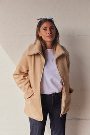 Bamie Teddy Zip | Sand | Jakke fra French Laundry