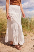 Embroidered Long Legends Skirt | White – nedsat
