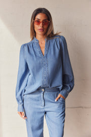 Agnes Blouse | Blå | Bluse fra Statebird