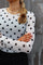Mesh Ls Tshirt | White Black Big Dot | Bluse fra Liberté