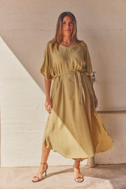 Pacific Dress | Army | Oversize kjole med bindebånd fra Statebird