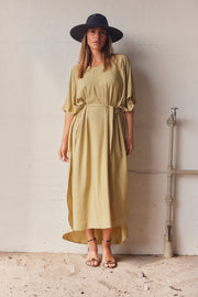 Pacific Dress | Army | Oversize kjole med bindebånd fra Statebird