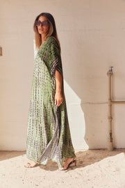 Serengeti Sun Dress | Army | Tiedye Kaftan kjole fra Statebird