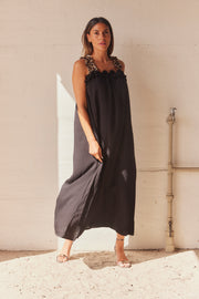 Leopard strap dress | Sort | Kjole fra Avery