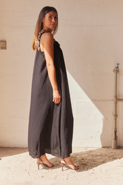Leopard strap dress | Sort | Kjole fra Avery