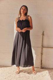 Leopard strap dress | Sort | Kjole fra Avery