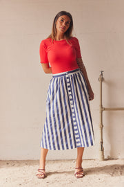 Stripes Button Skirt | Nederdel fra Atelier C