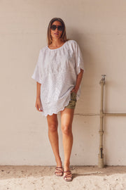 Marie Broderie Anglaise Top | White | Bluse fra Atelier C