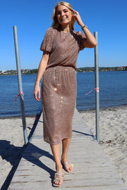 Paige Skirt | Brown Sequins | Nederdel fra Liberté