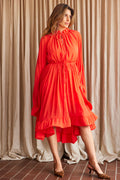 Red Dramatic Frill Dress | Kjole fra Avery – nedsat