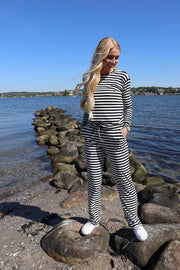 Natalia Straight Pants | Black Creme Stripe | Bukser fra Liberté