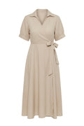 Mira Dress | Beige – nedsat