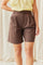 Pleated Bermuda Shorts | Chocolate