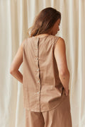 Rosalba Flared Top | Camel – nedsat