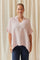 Fiorella Linen V-neck | Pink | French Laundry