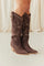 Hannah Long Cowboy Boots | Dark Maroon