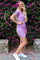 Alma Ss Turn Dress | Pink Purple Flower | Kjole fra Liberté