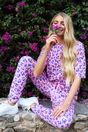 Alma Pants | Pink Purple Flower | Bukser fra Liberté