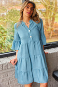 Vienna Dress | Blue | Kjole fra Atelier C – nedsat