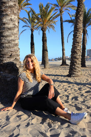 Ulla Stripe Tshirt | Black White Stripe | Bluse fra Liberté