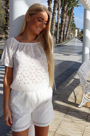 Rebekka Ss Blouse | White | Bluse fra Liberté