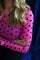 Mesh Ls Tshirt | Pink Black Flock Heart | Bluse fra Liberté