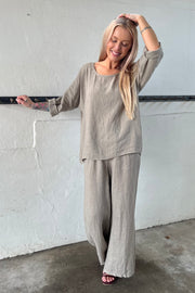 Pure Linen Top | Sand | Skjorte fra Atelier C