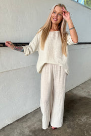Pure Linen Top | Beige | Skjorte fra Atelier C