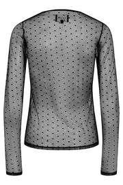 Isa Ls Lace Blouse | Black Dot | Bluse fra Liberté