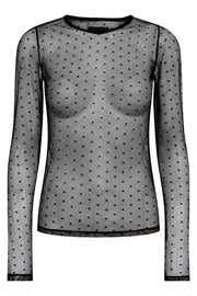 Isa Ls Lace Blouse | Black Dot | Bluse fra Liberté