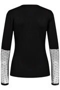 Isa Ls Bluse mit Spitzenärmeln | Schwarzer Punkt | Bluse von Liberté