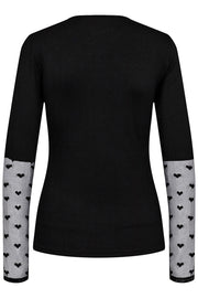 Isa Ls Lace Sleeve Blouse | Black Heart | Bluse fra Liberté