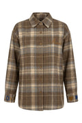 Amora Embroidered Flannel Shirt | Brown