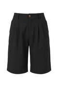 Pleated Bermuda Shorts | Black – nedsat