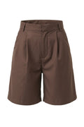 Pleated Bermuda Shorts | Chocolate – nedsat