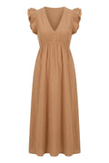 Sun Ruffle Dress | Camel – nedsat