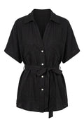 Faye Linen Shirt | Black – nedsat