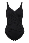 Daisy Draped Swimsuit | Black