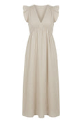 Sun Rüschenkleid | Beige | Kleid von Avery – nedsat