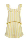 Siri Flouncy Striped Set | Yellow
