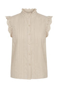 Hailey Pleated Top | Beige
