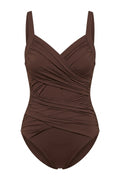 Daisy Draped Swimsuit | Dark Brown