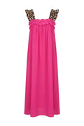 Leoparden-Trägerkleid A1810ROBE | Fuchsie | Kleid von Avery – nedsat