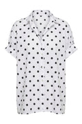 Bleu Belle Dot Shirt | White | Skjorte fra Atelier C – nedsat