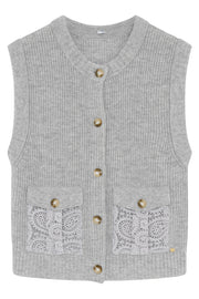 Kiss knit vest cardigan 54401 | Steel | Strik fra Gustav