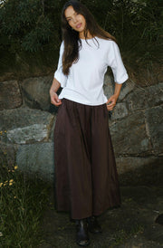 Yara Poplin Skirt | Chocolate Brown | Nederdel fra Neo Noir