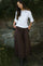 Yara Poplin Skirt | Chocolate Brown | Nederdel fra Neo Noir