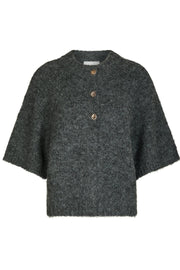 Benuta Fluffy Knit Cardigan | Antracit Melange | Strik fra Neo Noir
