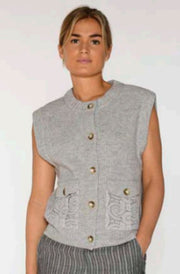 Kiss knit vest cardigan 54401 | Steel | Strik fra Gustav
